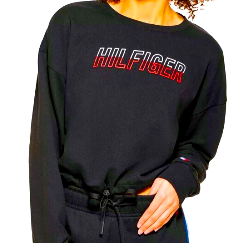 NWOT Tommy Hilfiger Sport Women’s Cutout Black Sweatshirt, Large